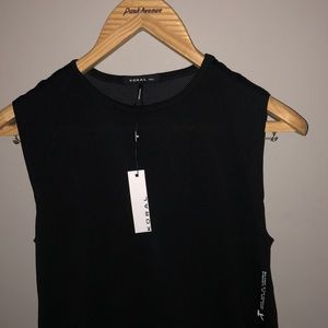 Koral Muscle Shirt with Mesh Neck and Side Trims